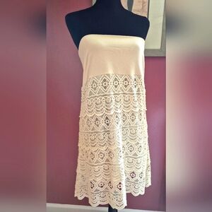 Solitaire by Ravi Khosla Cream‎ Lace Dress - Size Large
